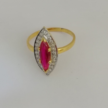 916 gold pink colour stone fancy ladies ring by 