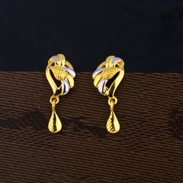 Ladies 22K Gold Rodium Plain Earring -LPE138