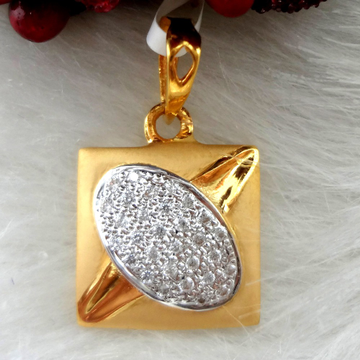 916 gold cz daimond  square pattern gents pendant