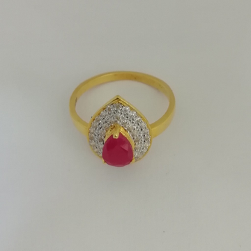 916 gold fancy pink colour stone ladies ring by 