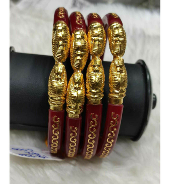 Gold Chip Bangles And Red by 