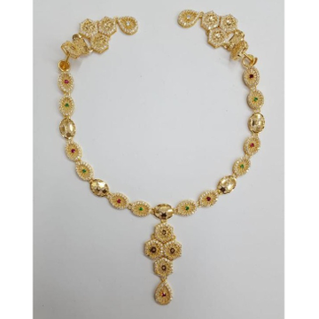 916 Gold CZ Necklace Set For Wedding by 