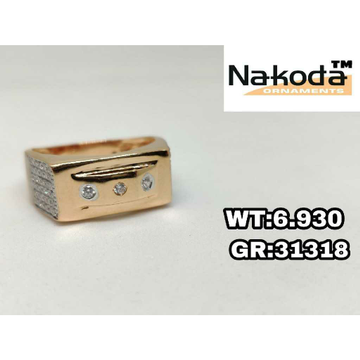 18k men's rose gold ring