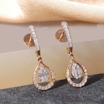 20 carat rose gold Modern pear ladies earrings rh-...