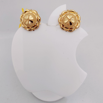 22k gold Plain round shape earring by 