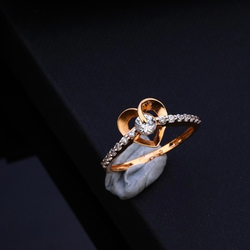 18KT Rose Gold Heart Design hallmark Ring  by Gharena Jewellers