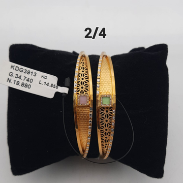 22Kt Gold Studded Bangles by Saideep Jewels