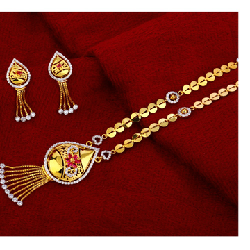 916 Gold Women's  Gorgeous CZ Chain Necklace CN239