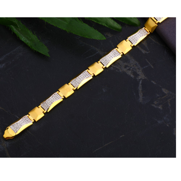916 Gold Gentlemen's  Designer CZ Casting Bracelet...