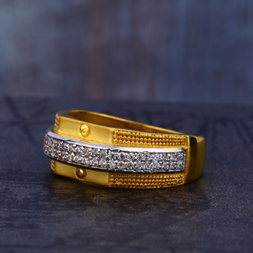 22Kt CZ Designer Hallmark Gold men's Ring MR683