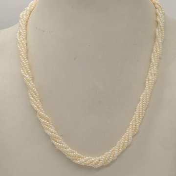 White seed pearls 5 layers twisted necklace jpm0327