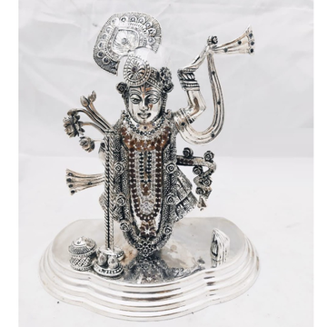 Pure Silver Idol Of Shrinath Ji Studded With Gemst... by 