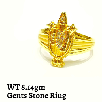 22k Gold Gents Stone Ring by 