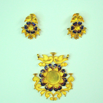 Antique jadtar kundan pendant set khokha-akm-ps-01... by 