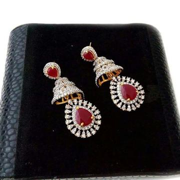 22 Kt 916 Gold  Cz Earrings For Ladies by 