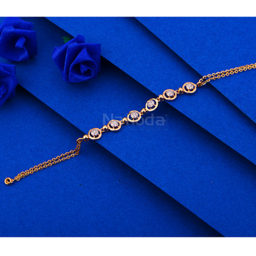 750 rose gold cz stylish hallmark women's bracelet...