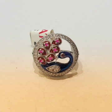 925 Sterling Silver Peacock Unique Ring For Women by Pratima Jewellers