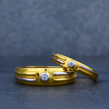 916 Gold Solitaire Couple Ring-CR10