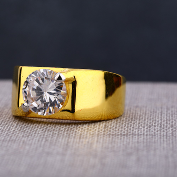 22CT  Gold Men's Classic Single Stone Ring MSR122