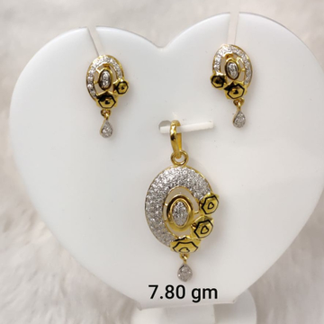 Daily wear Cz pendant set by 