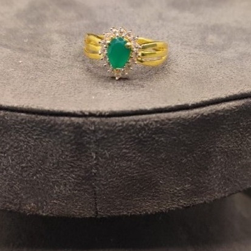 22kt gold green stone women ring by 