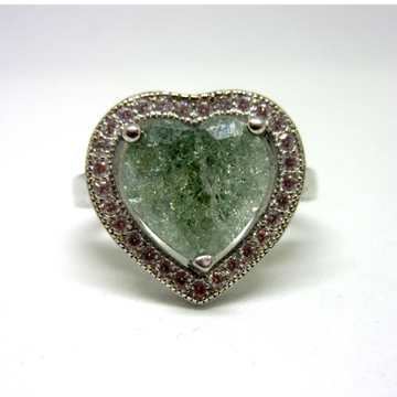 925 silver heart shape stone ring sr925-205 by 