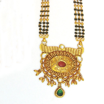 916 Gold Mangalsutra for Bridal with Black Mani by 
