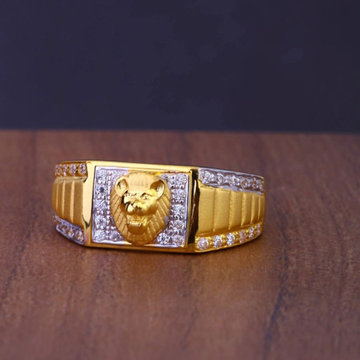 916 Gold Lion Design Ring by R.B. Ornament