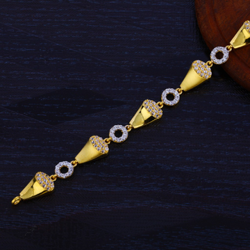 916 Gold Cz Diamond Ladies Bracelet LB280