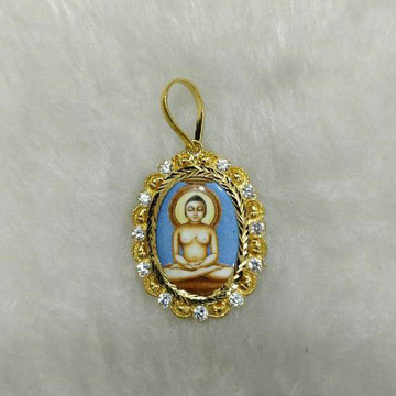916 Gold Antique Mahavir Swami Photo Pendant