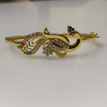 22kt gold peacock Kada bracelet for ladies by 