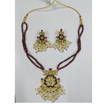 gold jadtar kundan pendant set-akm-ps-058 by 