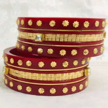 Gold Flower Design Plastic Bangle  by Rangila Jewellers
