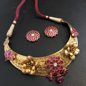 925 silver Antique Kundan Necklace by Veer Jewels