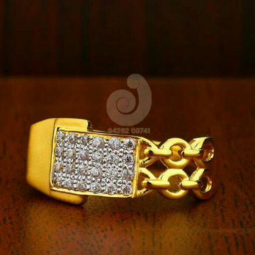 22ct Chain Cz Gold Gents Ring