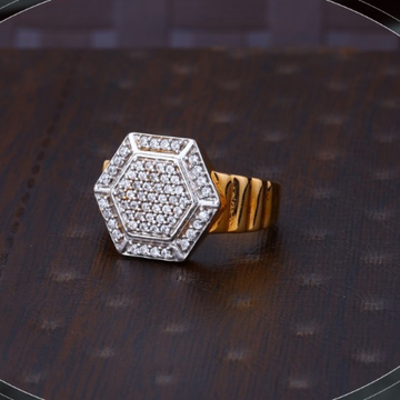 22k gold unique cz ring for mens r18-532 by 