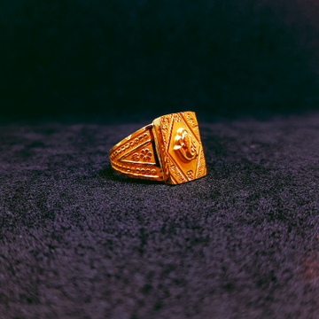 22k Gold ganpati nakshi ring by Ghunghru Jewellers