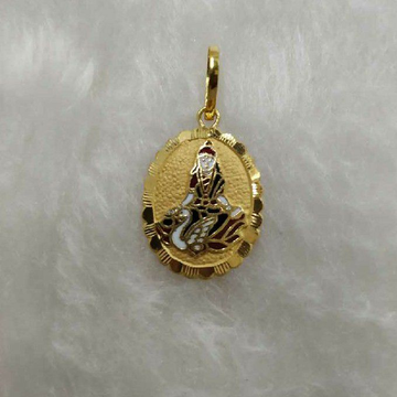 916 Gold Bramhani Maa Minakari Pendant