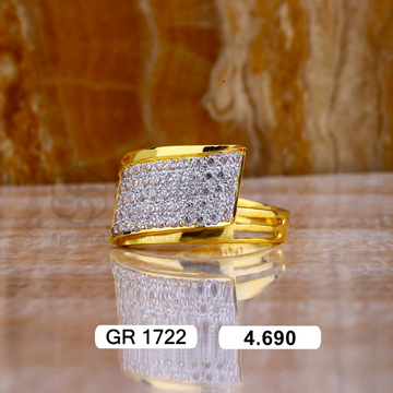 22K(916) Gold Gents Trending Diamond Fancy Ring by Sneh Ornaments
