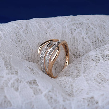 18k Gold Cz Classic ring by 