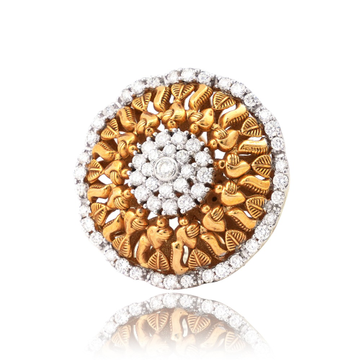 916 Gold Rajputani Hallmark Diamond Ring  by 