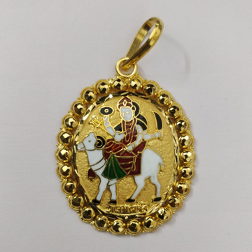916 Gold Fancy Gent's Gel Maa Minakari Pendant