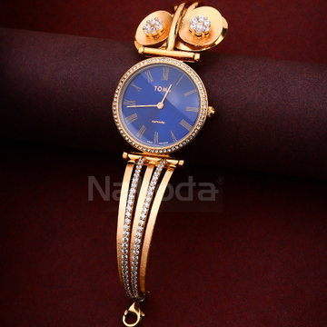 18CT CZ Women's Designer Hallmark Rose Gold Watch...