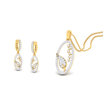 22k gold cz morning glory pendant set by 