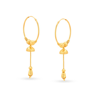 916 Yellow Gold light weight Design Earrings
