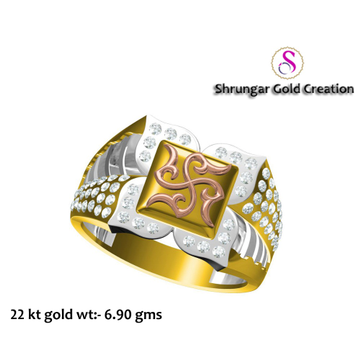 22KT Gold Attractive Swastik Ring by 