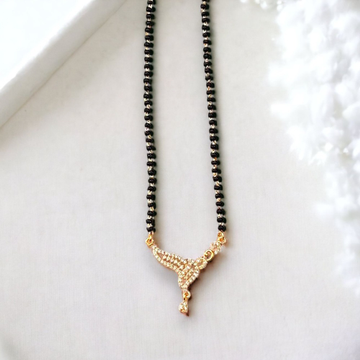 925 Silver Fancy Rose Gold Micro Mangalsutra by 