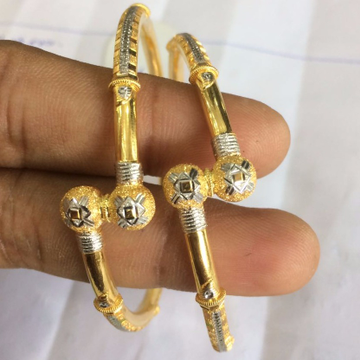 916 Gold Ball Pipe Copper Kadli by S.P. Jewellers