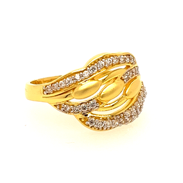 22k Yellow Gold Raisha CZ Ring by 