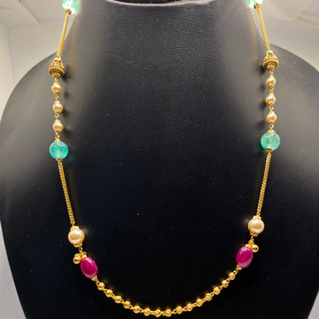 916 Gold Antique pearls necklace by 
